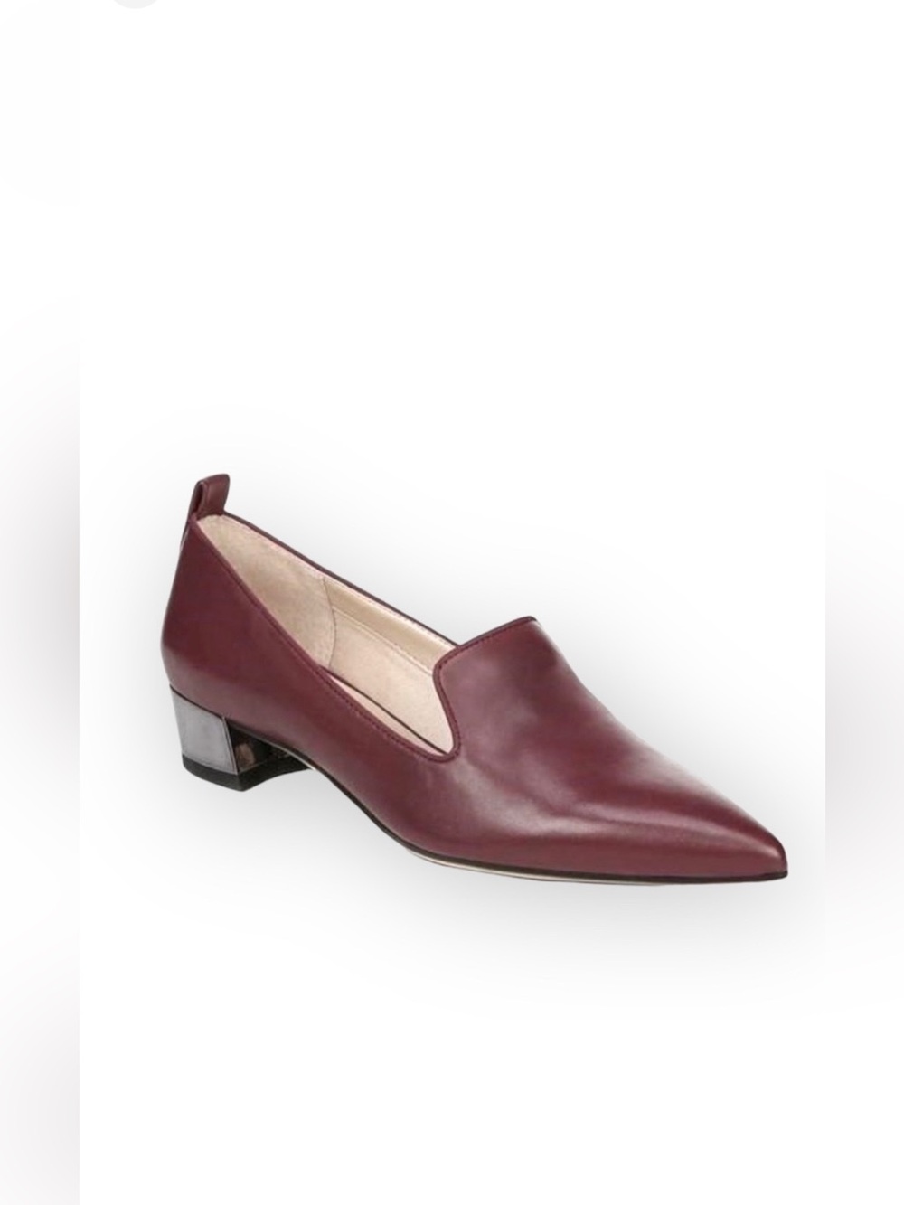 🛍️ NEW Franco Sarto Leather Loafers / Pumps  with  Metallic Heel